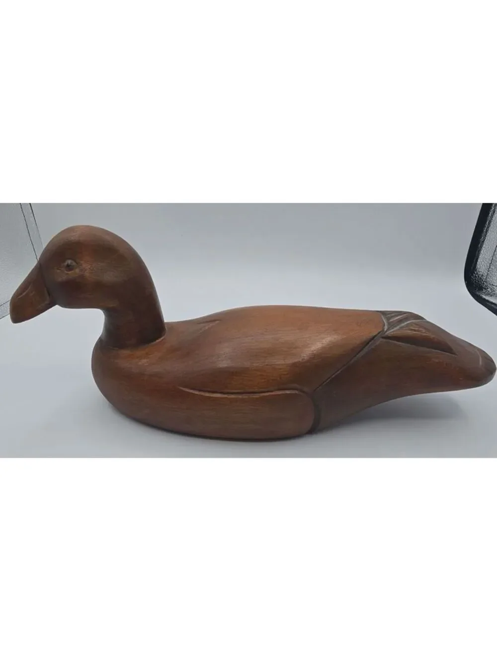 Vintage Hand Carved Wood Duck Figurine 13